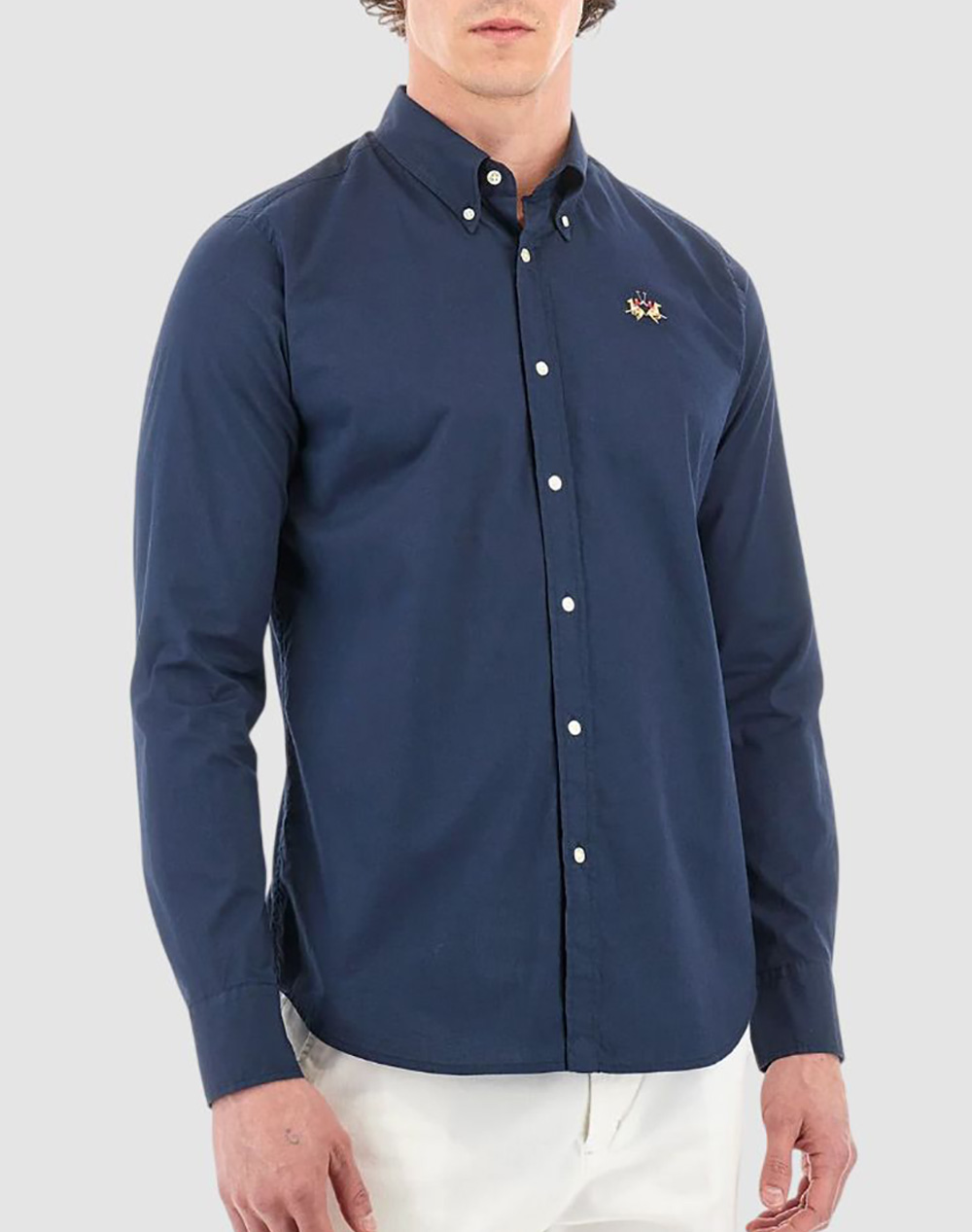 LA MARTINA ΠΟΥΚΑΜΙΣΟ ΜΜ MAN SHIRT L/S POPLIN 3LMCCMC02-PP483-07017 NavyBlue