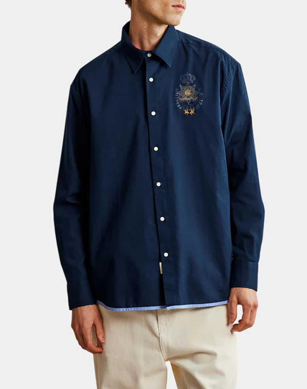 LA MARTINA ΠΟΥΚΑΜΙΣΟ ΜΜ MAN SHIRT L/S LIGHT COTTON LIN 3LMMCCG01-07017 NavyBlue