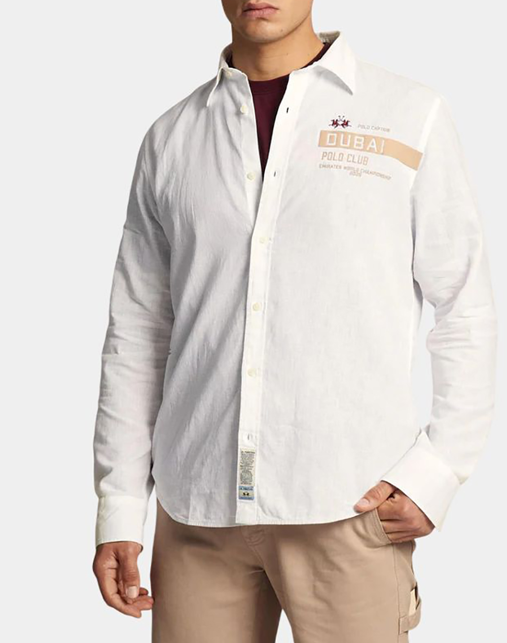 LA MARTINA ΠΟΥΚΑΜΙΣΟ ΜΜ MAN SHIRT L/S LIGHT COTTON LIN 3LMMCC602-00001 White