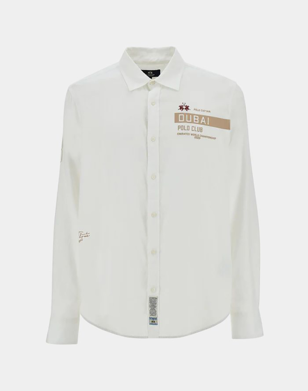 La Martina Πουκαμισο Μμ Man Shirt L S Light Cotton Lin 3Lmmcc602-00001 White ανδρικά ρούχα πουκάμισα Politikos Shop Πολιτικός