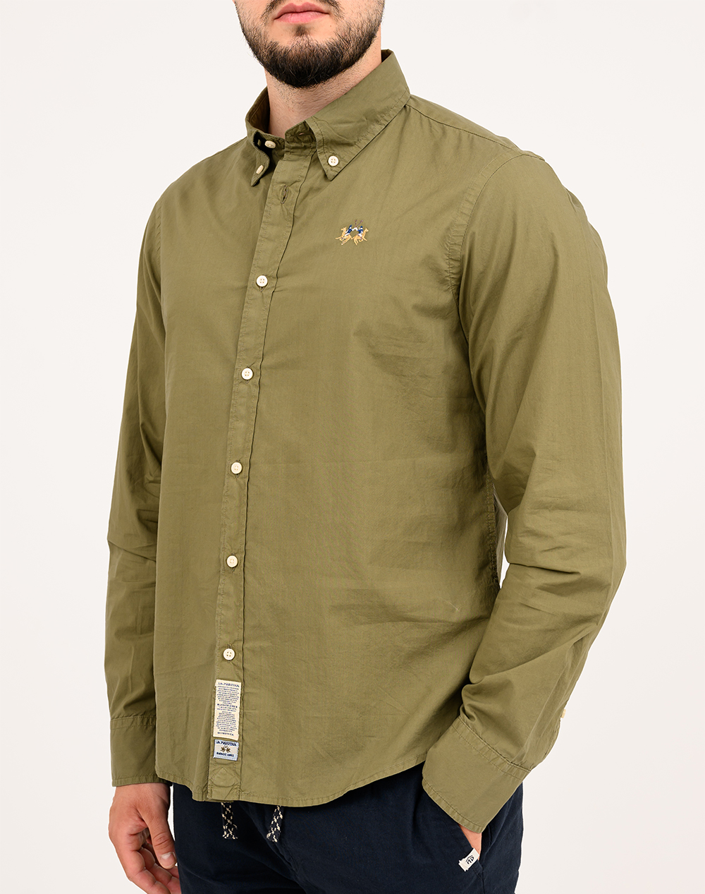 LA MARTINA ΠΟΥΚΑΜΙΣΟ ΜΜ MAN SHIRT L/S POPLIN 3LMMCC016-03116 Olive