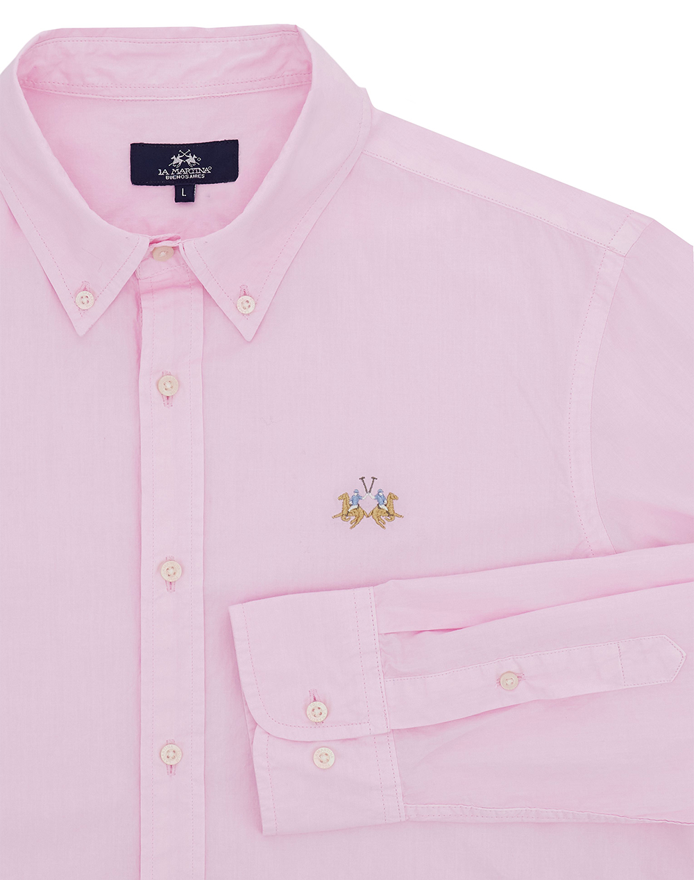 La Martina Πουκαμισο Μμ Man Shirt L S Poplin 3Lmmcc016-05221 Pink ανδρικά ρούχα πουκάμισα Politikos Shop Πολιτικός