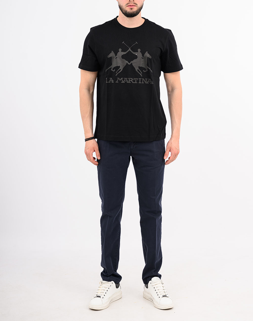 La Martina Μπλούζα T-Shirt Κμ Man S Tshirt Jersey 3Lmmcr001-09999 Black ανδρικά ρούχα μπλούζες Politikos Shop Πολιτικός