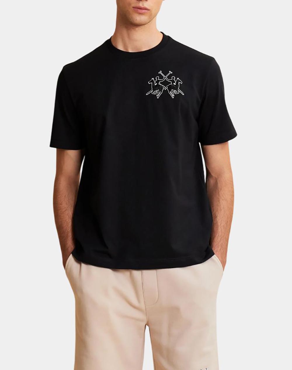 LA MARTINA ΜΠΛΟΥΖΑ T-SHIRT ΚΜ MAN T-SHIRT S/SLEEVE COTTON HE 3LMMCR008-09999 Black