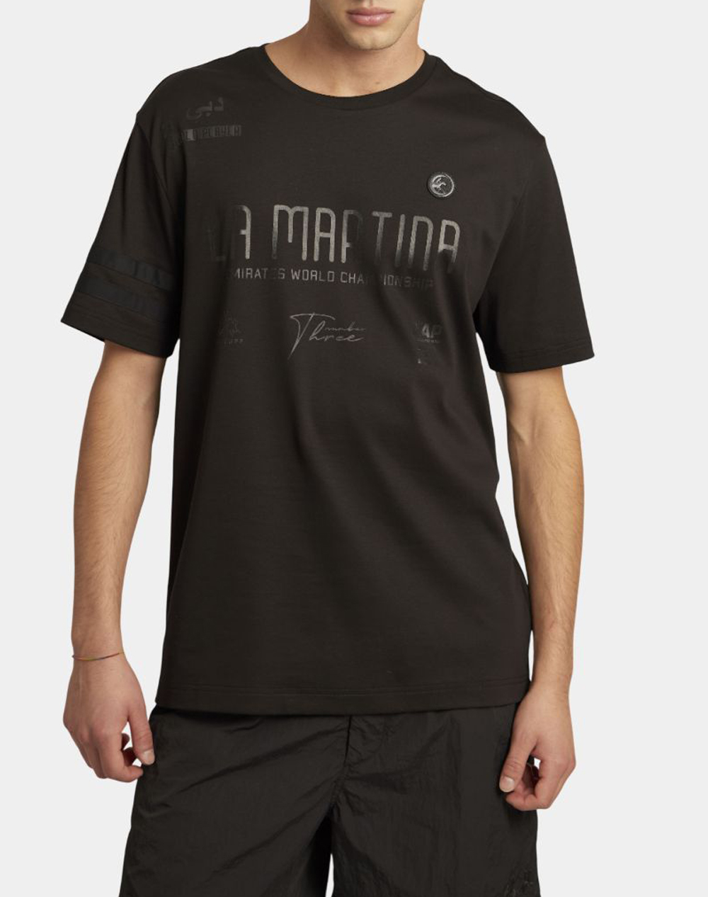 LA MARTINA ΜΠΛΟΥΖΑ T-SHIRT ΚΜ MAN T-SHIRT S/SLEEVE SILKY FIN 3LMMCR302-09999 Black