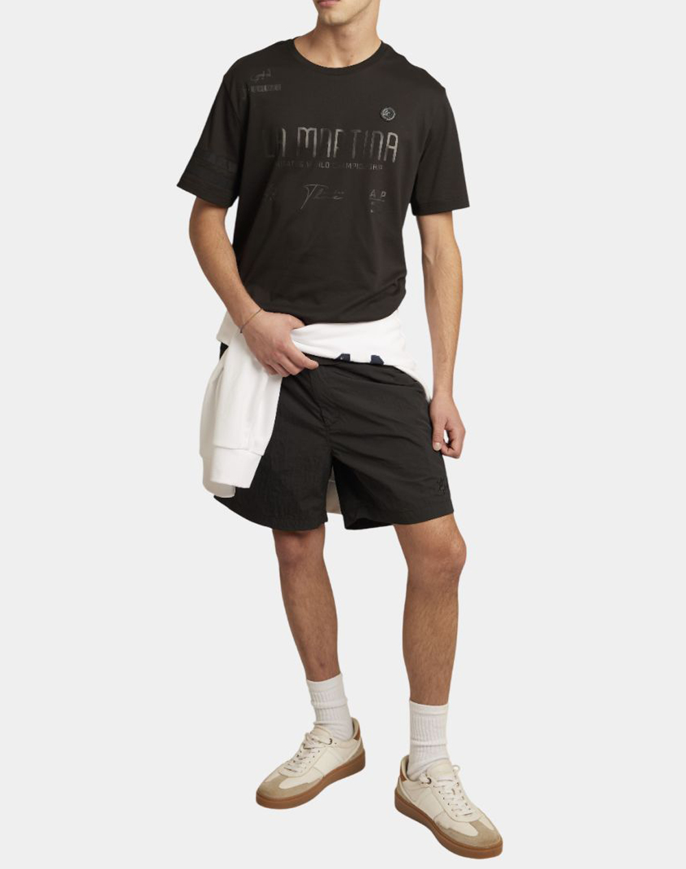 La Martina Μπλούζα T-Shirt Κμ Man S Sleeve Silky Fin 3Lmmcr302-09999 Black ανδρικά ρούχα μπλούζες Politikos Shop Πολιτικός