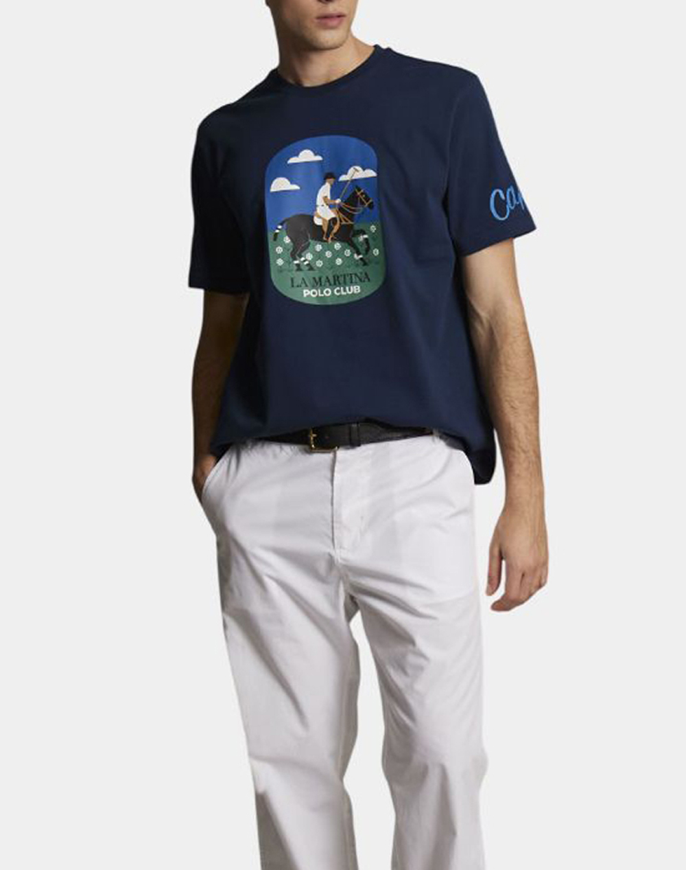 LA MARTINA ΜΠΛΟΥΖΑ T-SHIRT ΚΜ MAN T-SHIRT S/S COTTON JERSEY 3LMMCR012-07017 NavyBlue