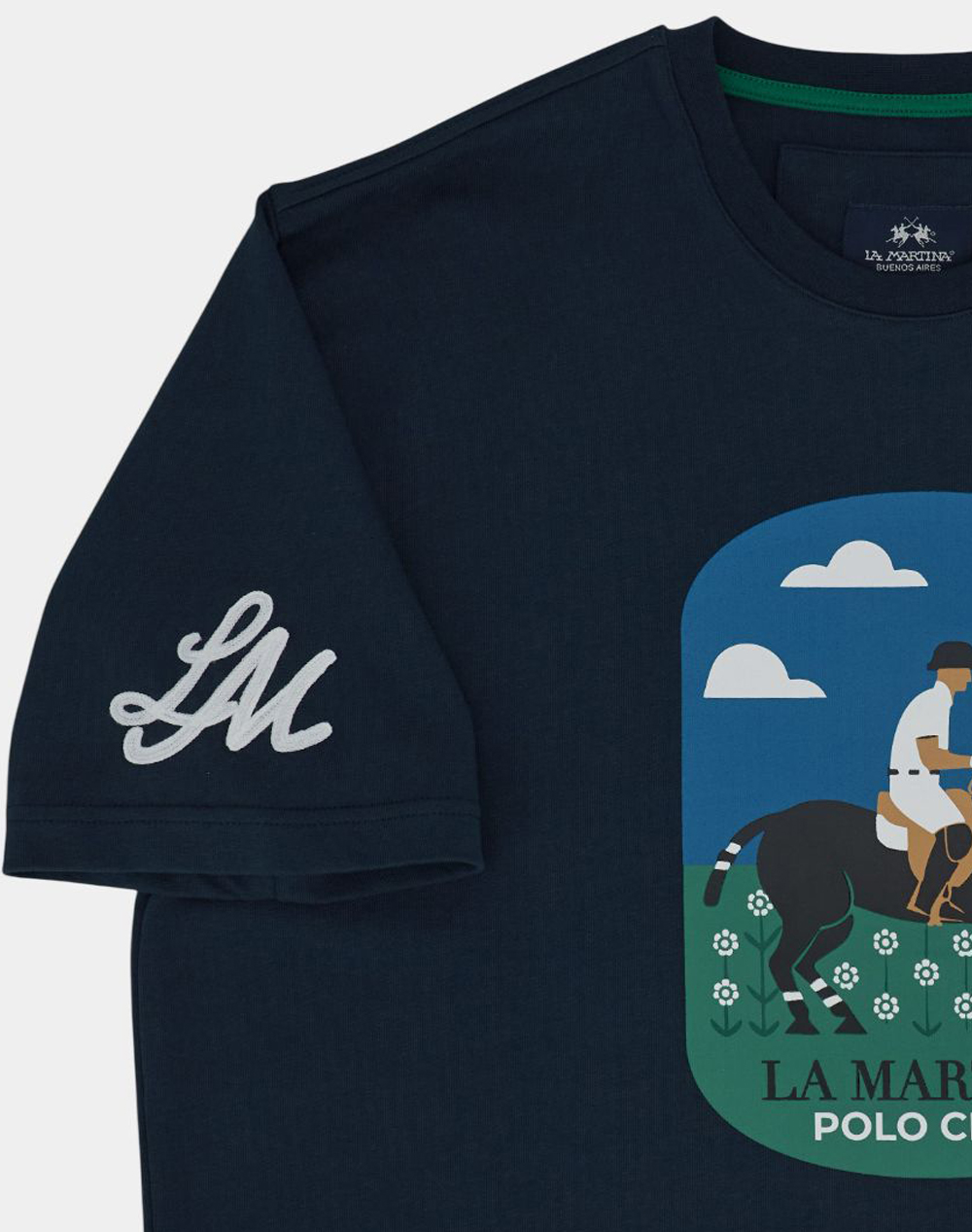 La Martina Μπλούζα T-Shirt Κμ Man S Cotton Jersey 3Lmmcr012-07017 Navyblue ανδρικά ρούχα μπλούζες Politikos Shop Πολιτικός