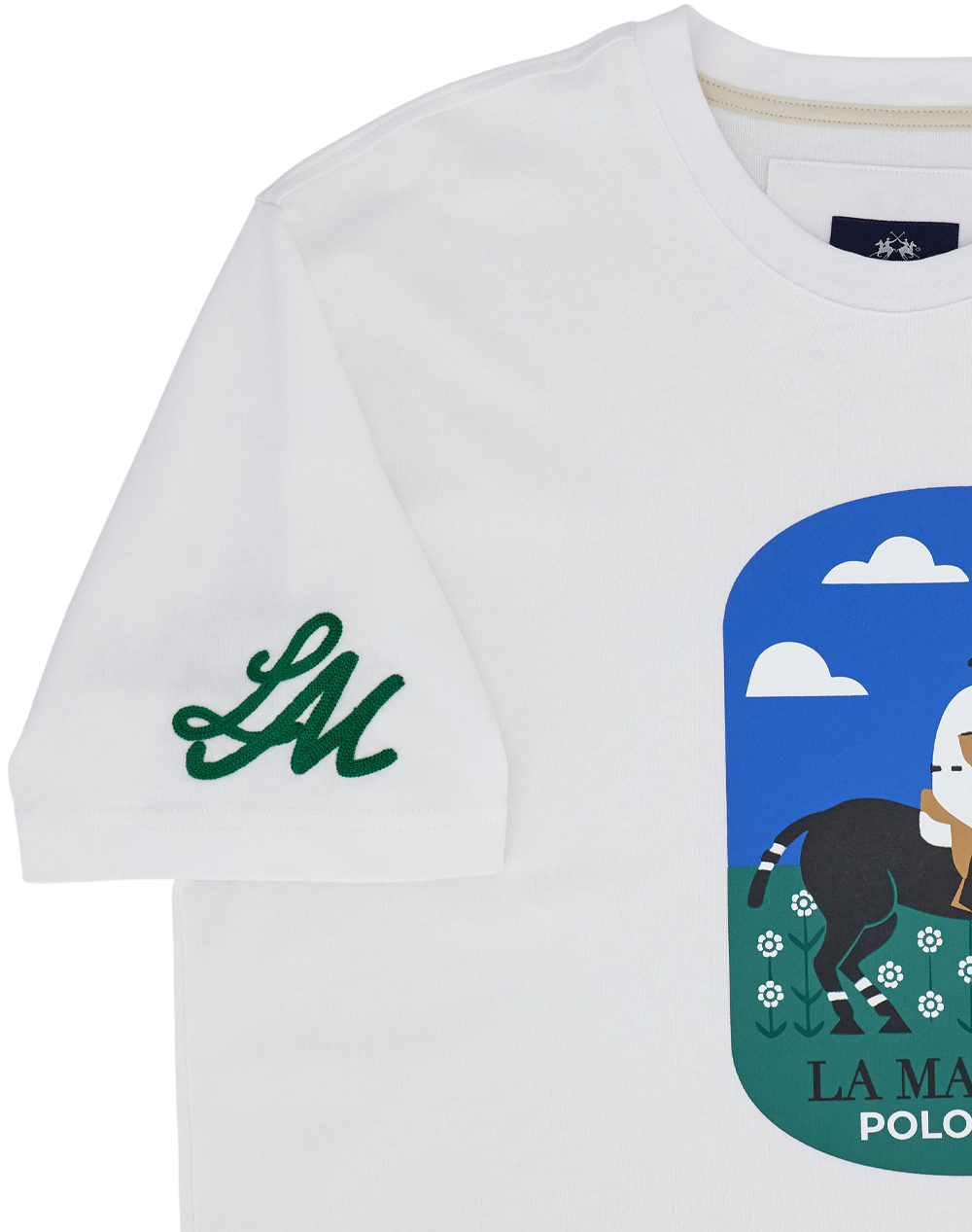 La Martina Μπλούζα T-Shirt Κμ Man S Cotton Jersey 3Lmmcr012-00001 White ανδρικά ρούχα μπλούζες Politikos Shop Πολιτικός