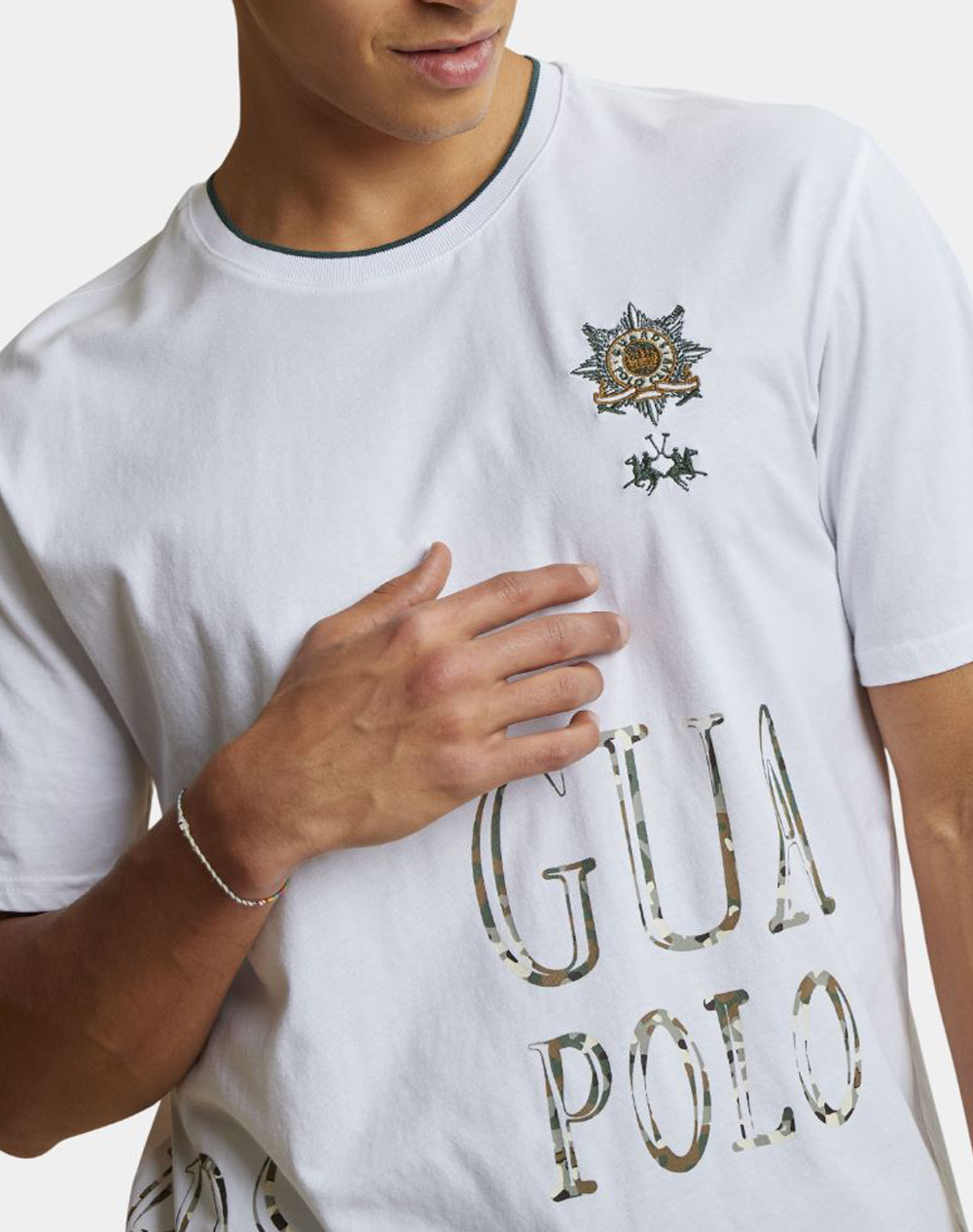 La Martina Μπλούζα T-Shirt Κμ Man S Sleeve Jersey 3Lmmcrg30-00001 White ανδρικά ρούχα μπλούζες Politikos Shop Πολιτικός