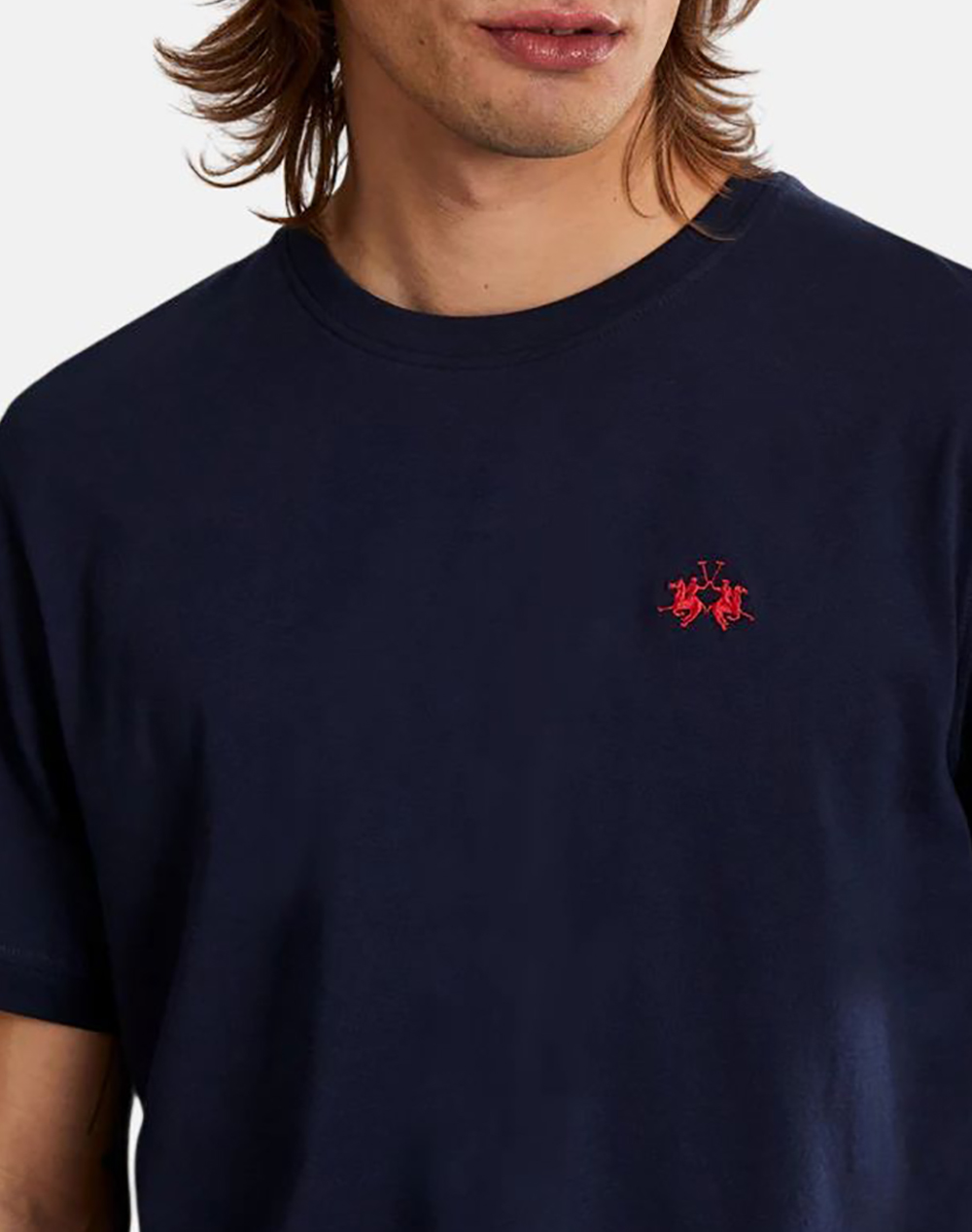 La Martina Μπλούζα T-Shirt Κμ Man Jersey 3Lmccmr14-07017 Navyblue ανδρικά ρούχα μπλούζες Politikos Shop Πολιτικός