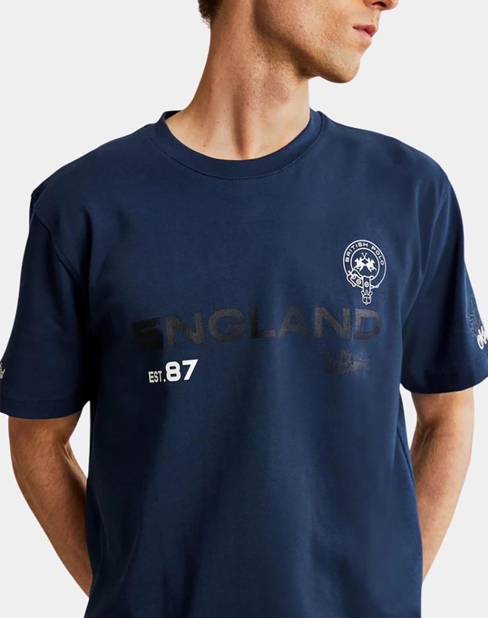 La Martina Μπλούζα T-Shirt Κμ Man S Sleeve Cotton Je 3Lmmcr306-07017 Navyblue ανδρικά ρούχα μπλούζες Politikos Shop Πολιτικός