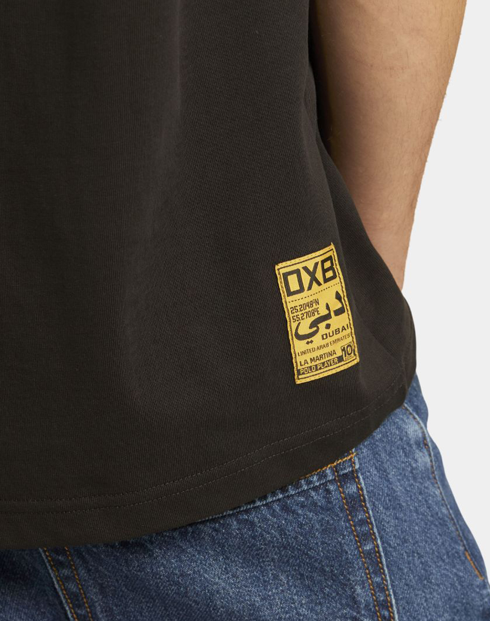 La Martina Μπλούζα T-Shirt Κμ Man S Sleeve Cotton He 3Lmmcr300-09999 Black ανδρικά ρούχα μπλούζες Politikos Shop Πολιτικός