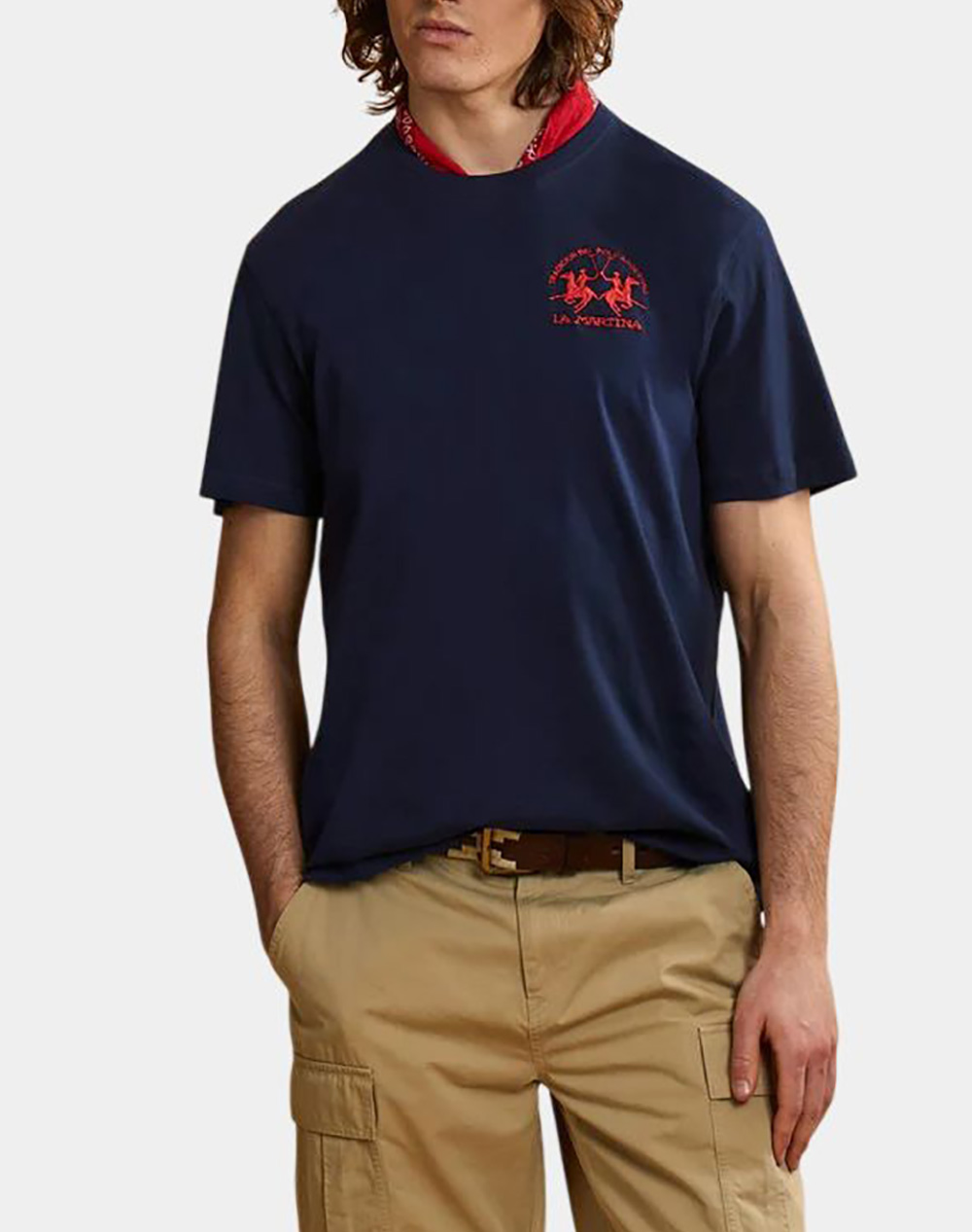LA MARTINA ΜΠΛΟΥΖΑ T-SHIRT ΚΜ MAN S/S TSHIRT JERSEY 3LMMCR009-07017 NavyBlue