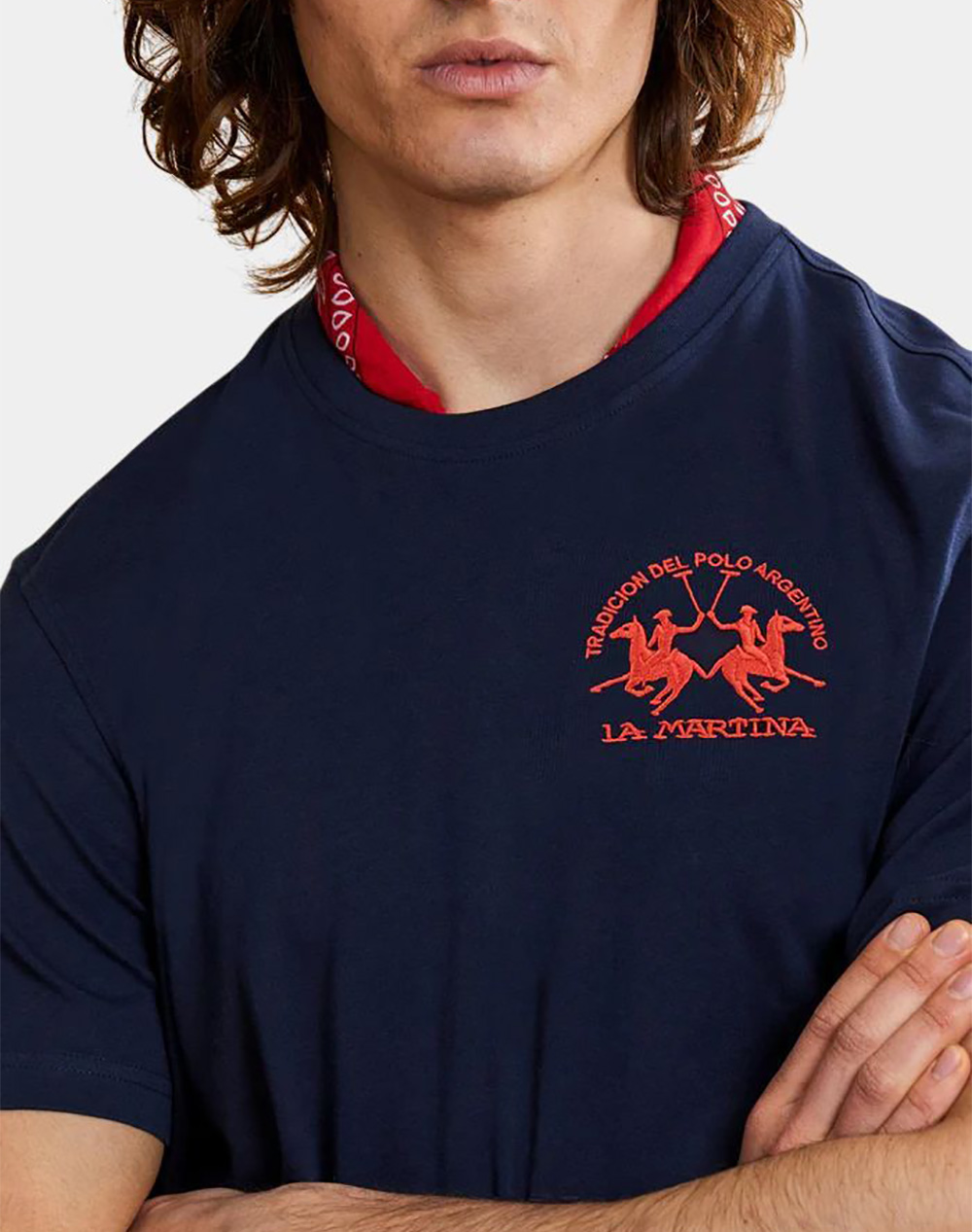 La Martina Μπλούζα T-Shirt Κμ Man S Tshirt Jersey 3Lmmcr009-07017 Navyblue ανδρικά ρούχα μπλούζες Politikos Shop Πολιτικός