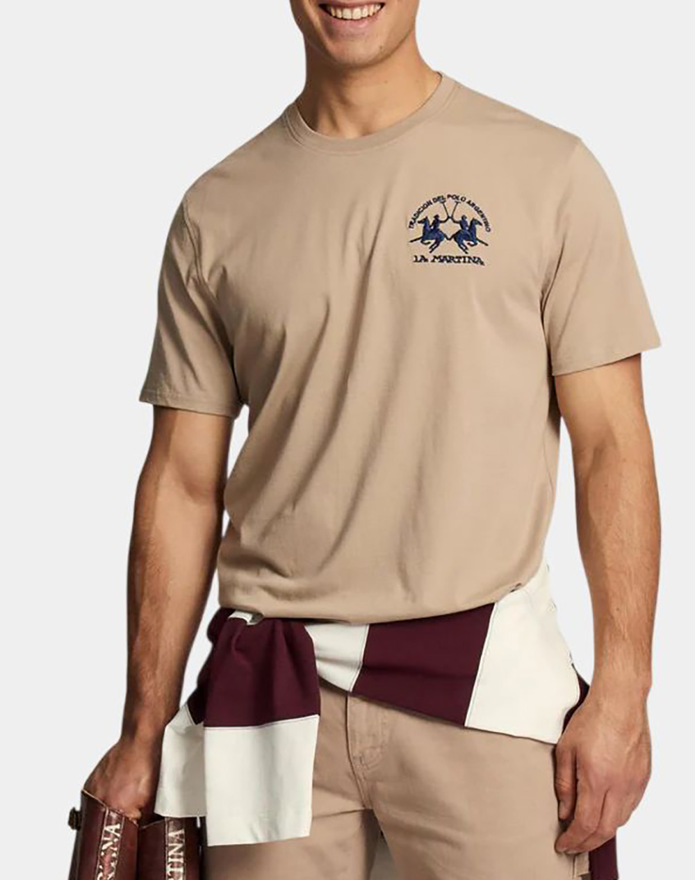 LA MARTINA ΜΠΛΟΥΖΑ T-SHIRT ΚΜ MAN S/S TSHIRT JERSEY 3LMMCR009-04167 SandyBrown