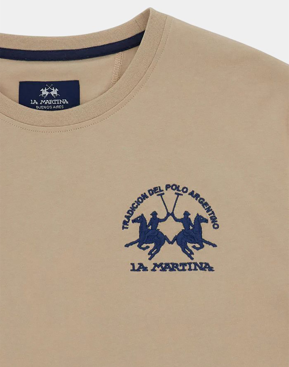 La Martina Μπλούζα T-Shirt Κμ Man S Tshirt Jersey 3Lmmcr009-04167 Sandybrown ανδρικά ρούχα μπλούζες Politikos Shop Πολιτικός