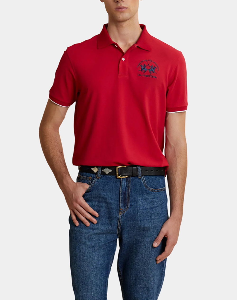 LA MARTINA ΜΠΛΟΥΖΑ ΠΟΛΟ ΚΜ MAN S/S POLO PIQUET STRETCH 3LMMCP001-06008 Red