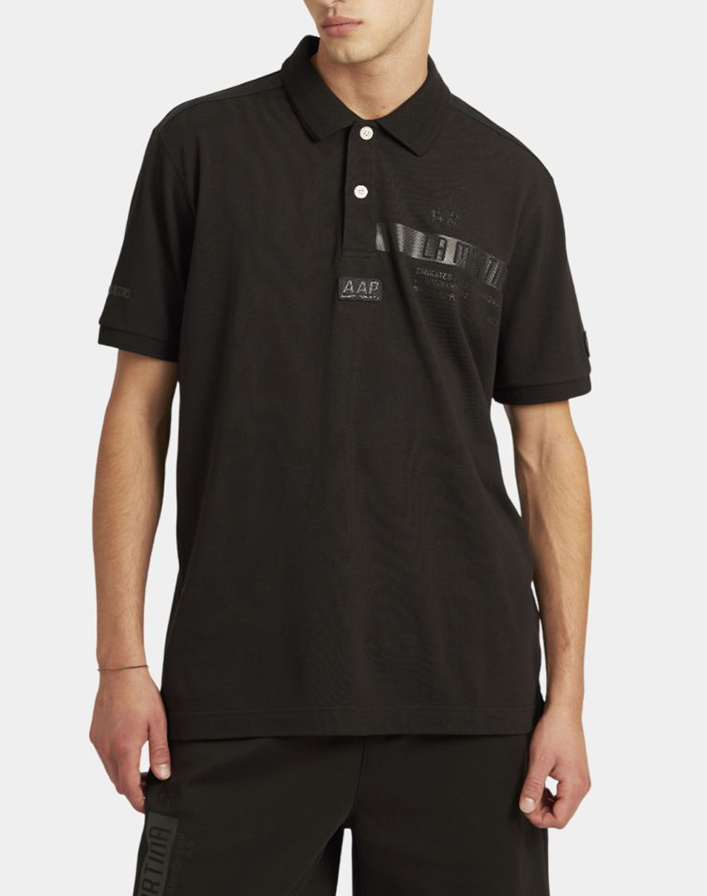 LA MARTINA ΜΠΛΟΥΖΑ ΠΟΛΟ ΚΜ MAN POLO S/SLEEVE PIQUET STRET 3LMMCP321-09999 Black