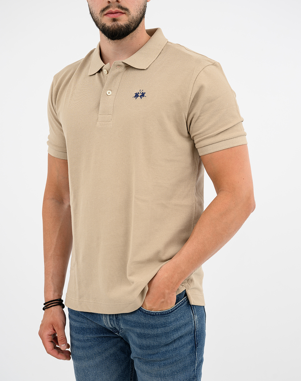 LA MARTINA ΜΠΛΟΥΖΑ POLO ΚΜ MAN POLO S/S SLEEVE COTTON PIQ 3LMBPMP11-04167 Biege