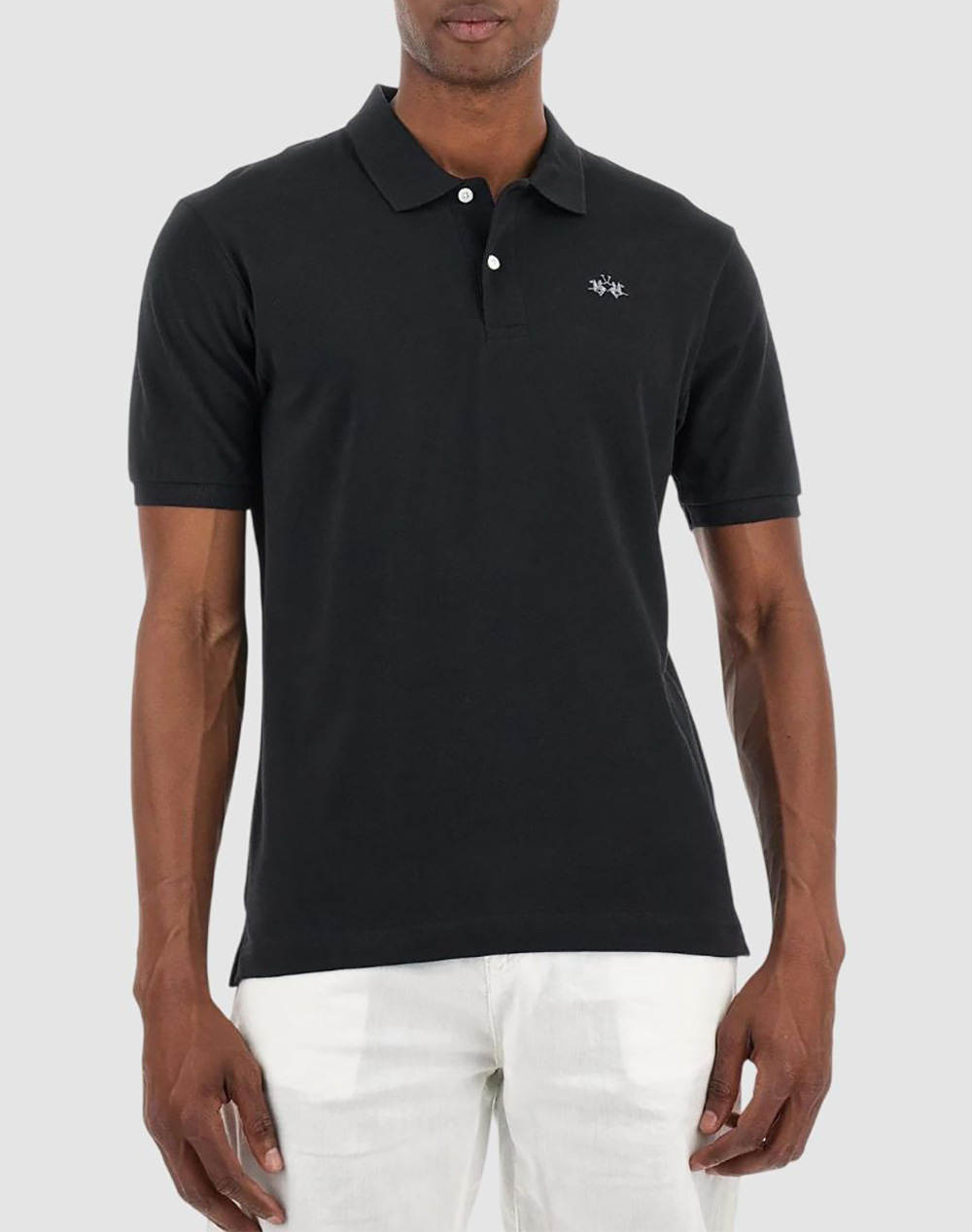 LA MARTINA ΜΠΛΟΥΖΑ POLO ΚΜ MAN POLO S/S SLEEVE COTTON PIQ 3LMBPMP11-09999 Black