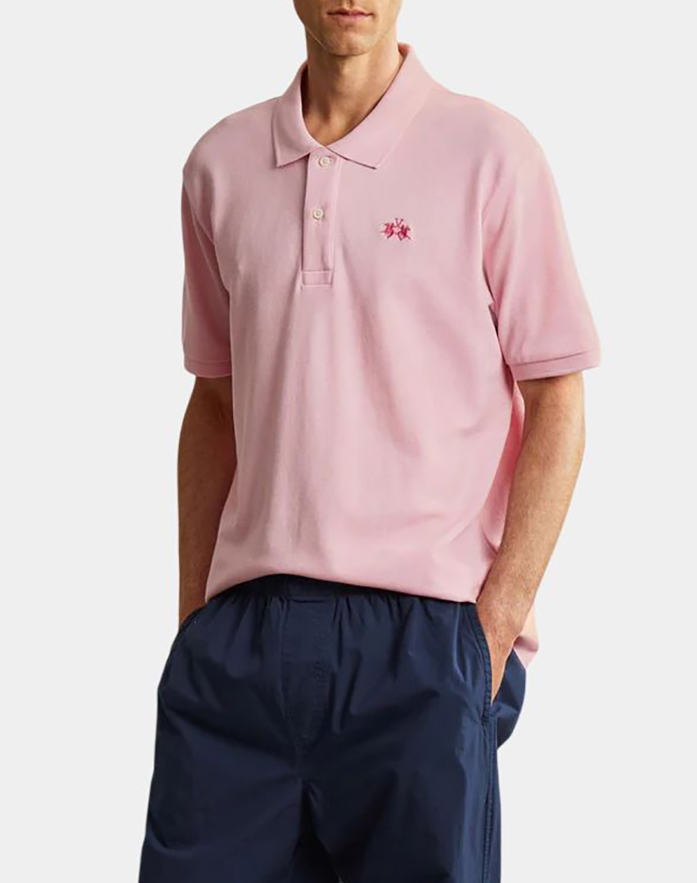 LA MARTINA ΜΠΛΟΥΖΑ POLO ΚΜ MAN POLO S/S SLEEVE COTTON PIQ 3LMBPMP11-05221 LightPink