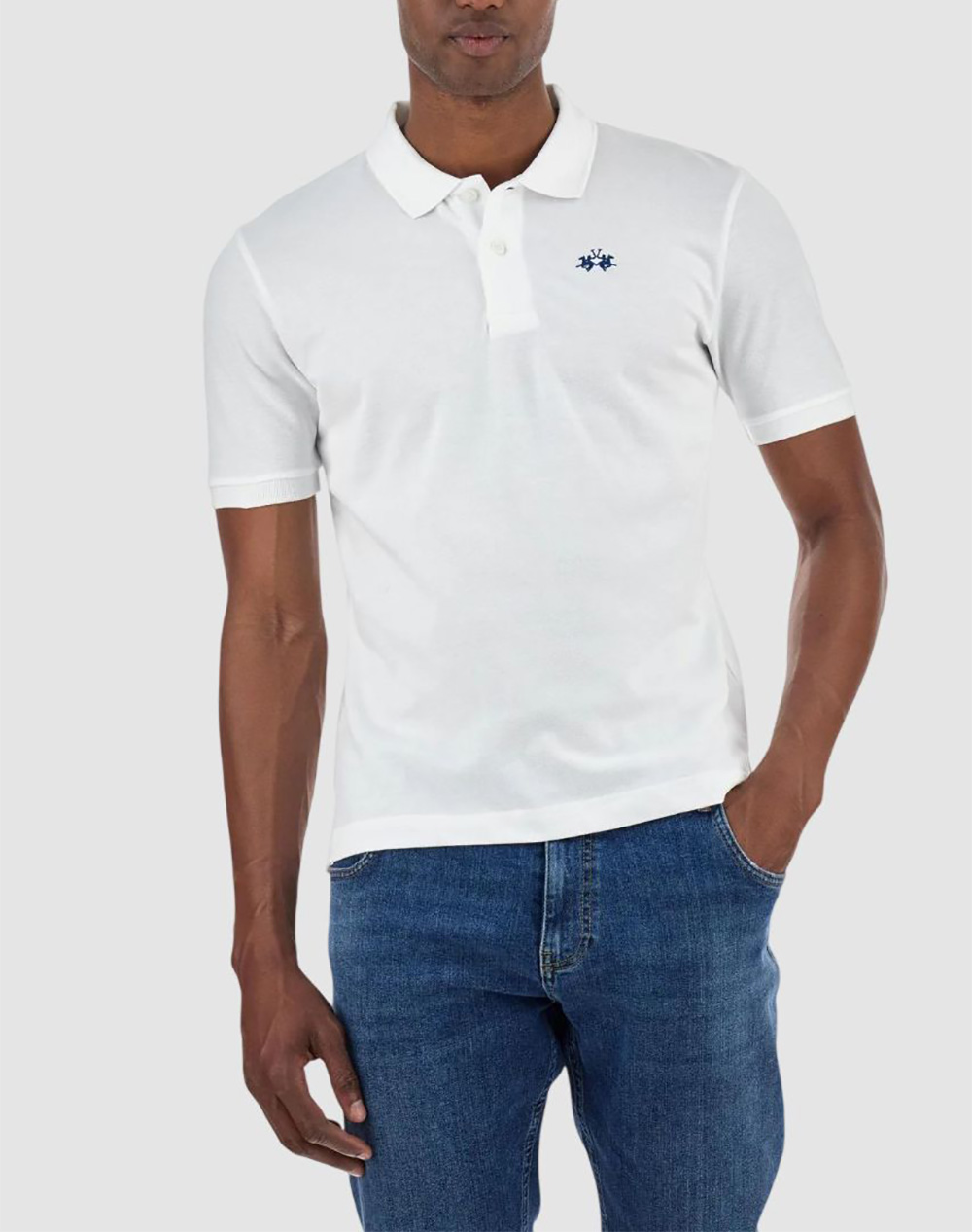 LA MARTINA ΜΠΛΟΥΖΑ POLO ΚΜ MAN POLO S/S SLEEVE COTTON PIQ 3LMBPMP11-00001 White
