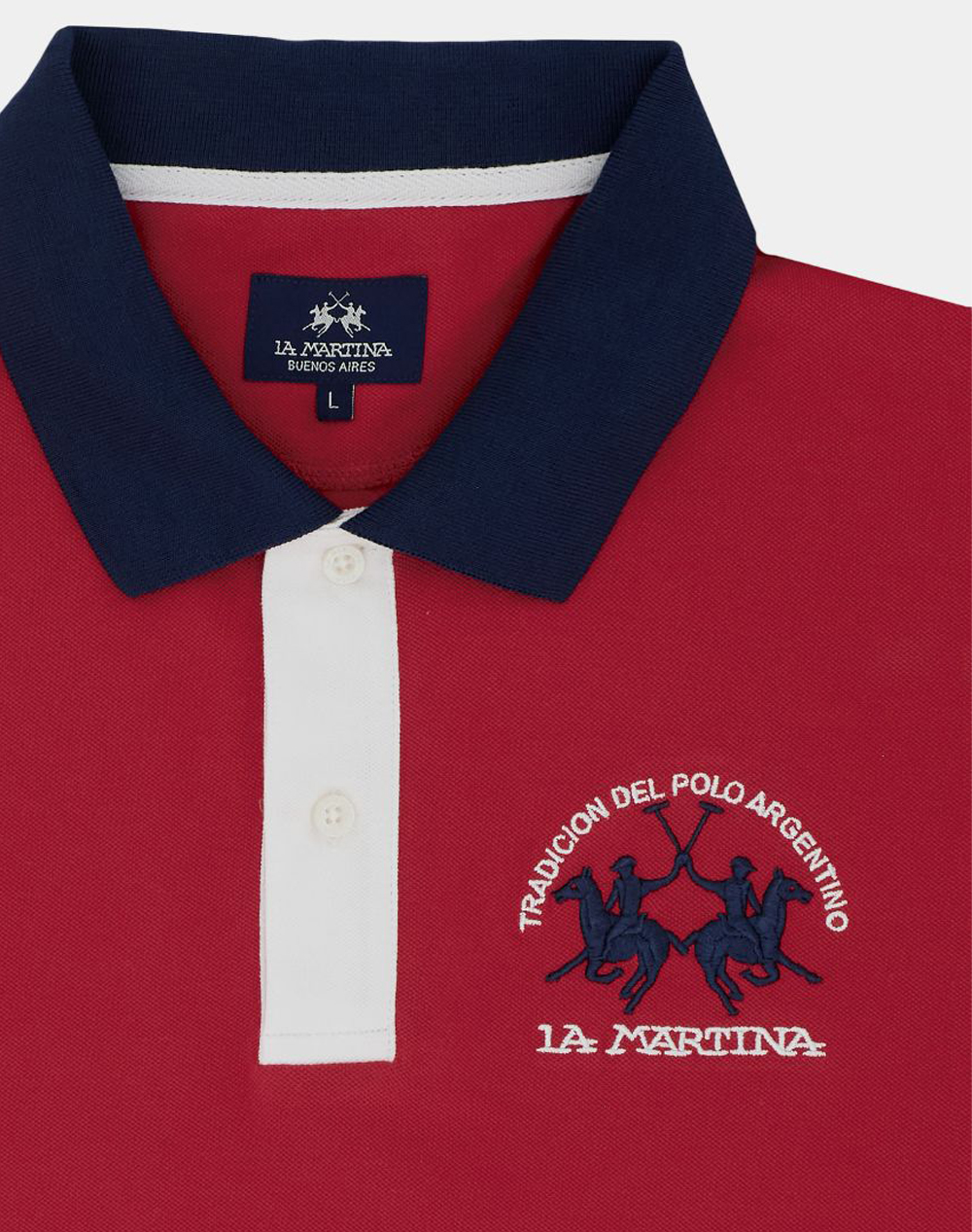 La Martina Μπλούζα Πολο Κμ Ma S Polo Piquet Stretch 3Lmmcp005-06008 Red ανδρικά ρούχα μπλούζες Politikos Shop Πολιτικός