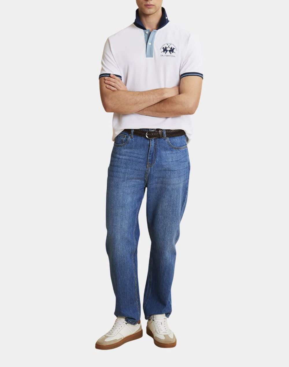 La Martina Μπλούζα Πολο Κμ Ma S Polo Piquet Stretch 3Lmmcp005-00001 White ανδρικά ρούχα μπλούζες Politikos Shop Πολιτικός