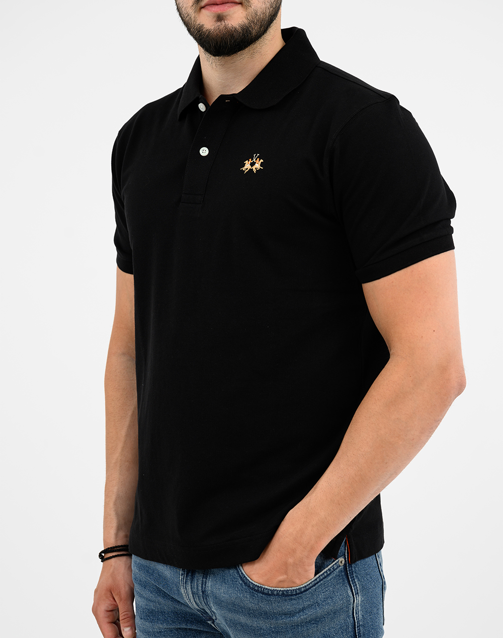 LA MARTINA ΜΠΛΟΥΖΑ POLO ΚΜ MAN POLO S/S PIQUET PIQUET STR 3LMCCMP12-09999 Black φωτογραφία