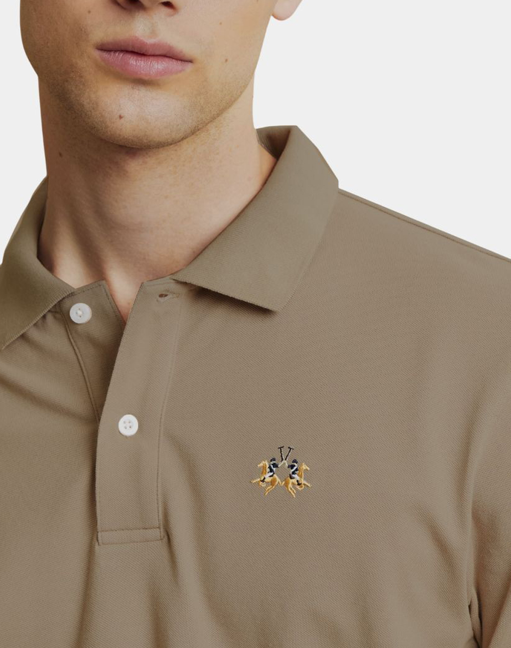 La Martina Μπλούζα Πολο Κμ Man S Polo Piquet Stretch 3Lmmcp002-04167 Brown ανδρικά ρούχα μπλούζες Politikos Shop Πολιτικός