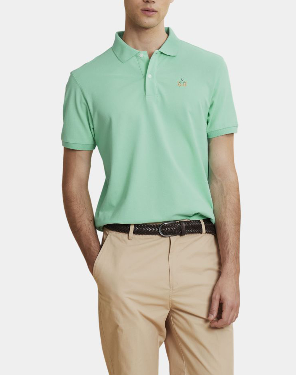 LA MARTINA ΜΠΛΟΥΖΑ ΠΟΛΟ ΚΜ MAN S/S POLO PIQUET STRETCH 3LMMCP002-03168 Ciel
