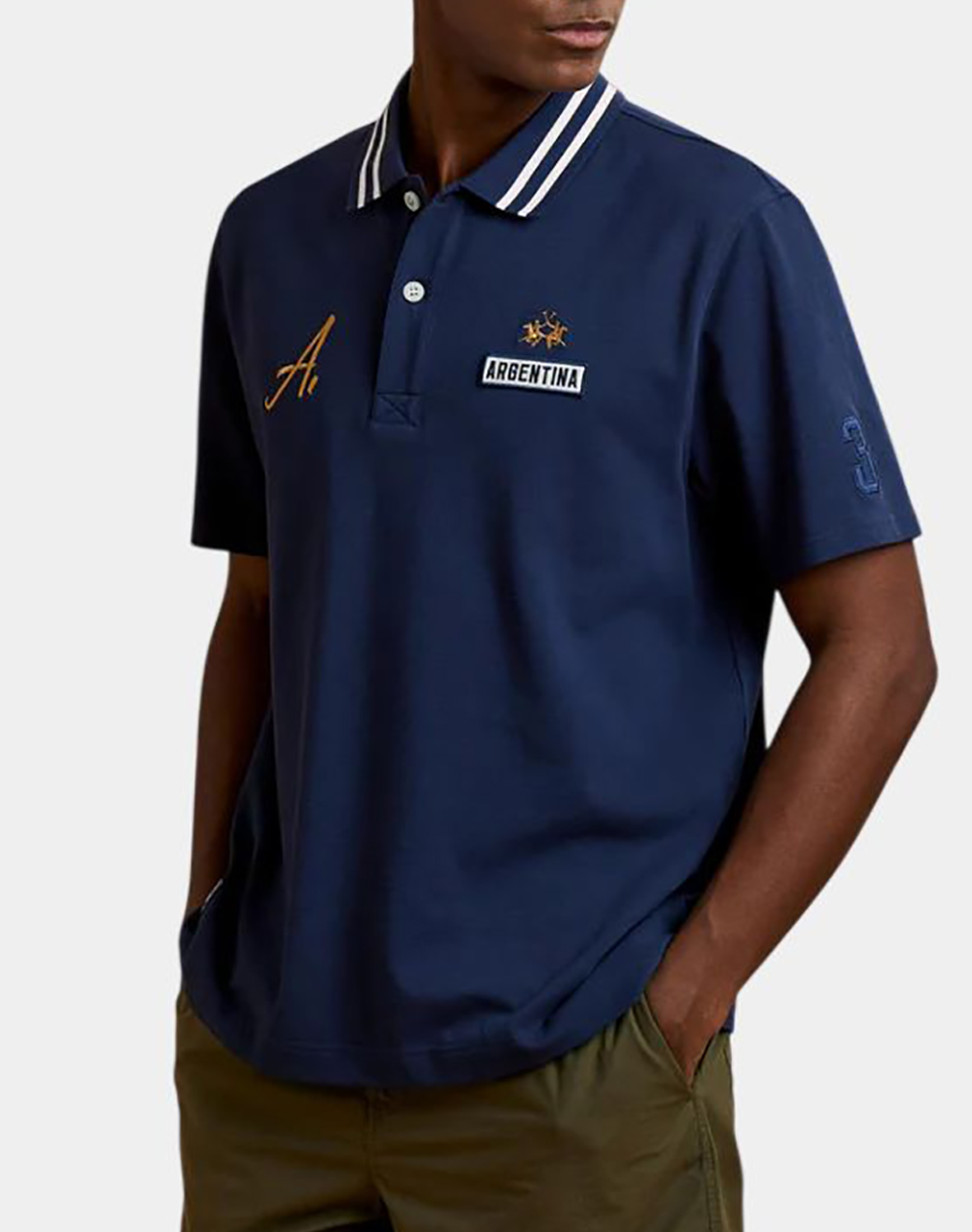 LA MARTINA ΜΠΛΟΥΖΑ ΠΟΛΟ ΚΜ MAN POLO S/SLEEVE COTTON PIQUE 3LMMCP302-07017 NavyBlue