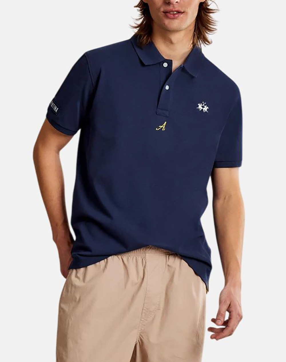 LA MARTINA ΜΠΛΟΥΖΑ ΠΟΛΟ ΚΜ MAN POLO S/SLEEVE COTTON PIQUE 3LMMCP021-07017 NavyBlue