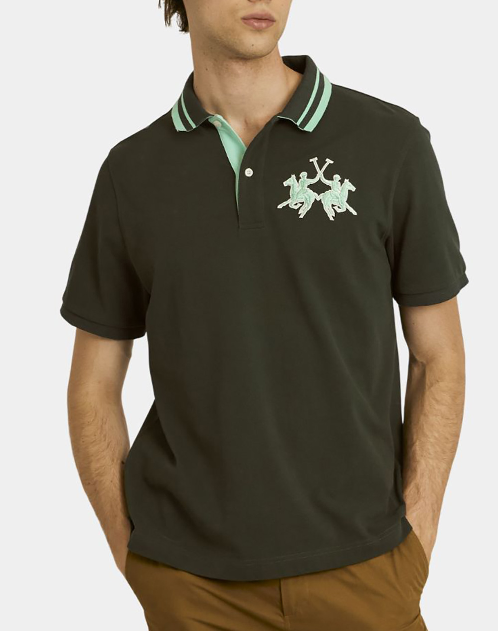 LA MARTINA ΜΠΛΟΥΖΑ ΠΟΛΟ ΚΜ MAN POLO S/SLEEVE COTTON PIQUE 3LMMCP024-03183 DarkGreen