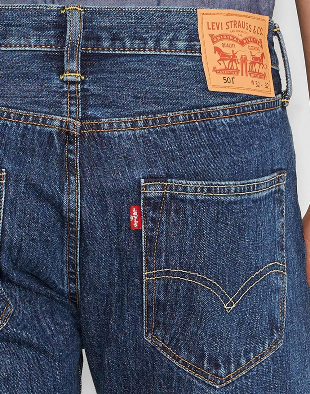 LEVIS 501® LEVIS®ORIGINAL FIT MED INDIGO - FLAT FINISH 00501-0114-0114 DenimBlue φωτογραφία