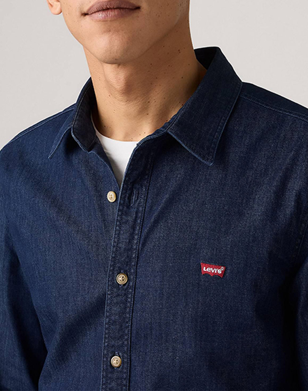 Levis Ls Battery Hm Shirt Slim 86625-0071-0071 Denimdarkblue ανδρικά ρούχα πουκάμισα Politikos Shop Πολιτικός