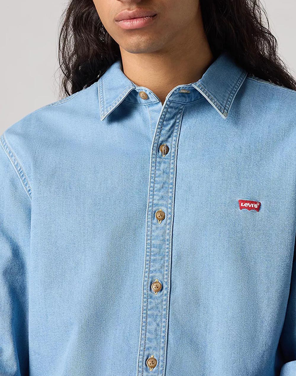Levis Ls Battery Hm Shirt Slim 86625-0065-0065 Denimlightblue ανδρικά ρούχα πουκάμισα Politikos Shop Πολιτικός
