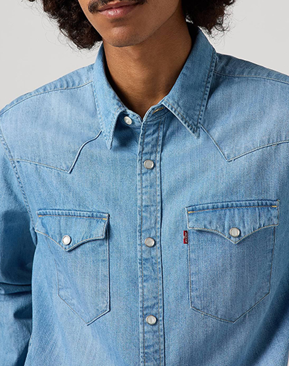 Levis Barstow Western Standard 85744-0047-0047 Denimlightblue ανδρικά ρούχα πουκάμισα Politikos Shop Πολιτικός