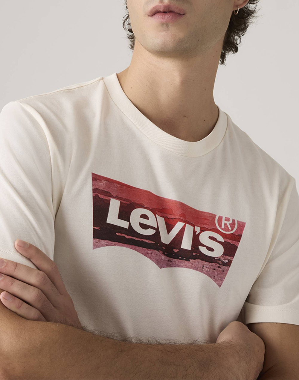 Levis Graphic Crewneck Tee 22491-2104-2104 White ανδρικά ρούχα μπλούζες T-Shirt Politikos Shop Πολιτικός