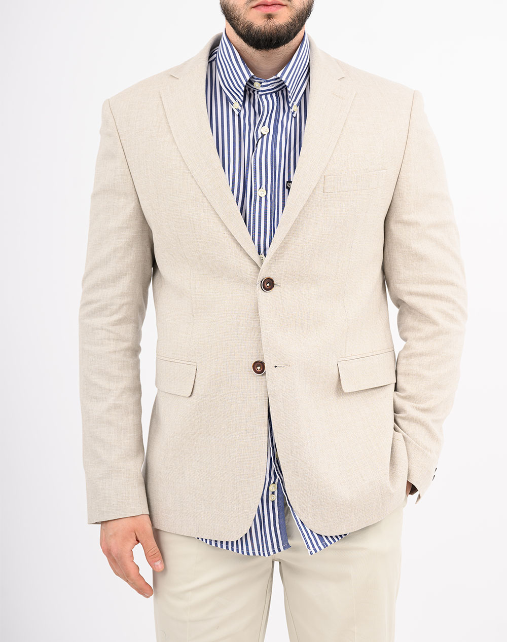 Lexton Σακακι 08 37 Mix Linen Jacket-Beige Biege ανδρικά ρούχα Πανωφορια Σακακια Politikos Shop Πολιτικός