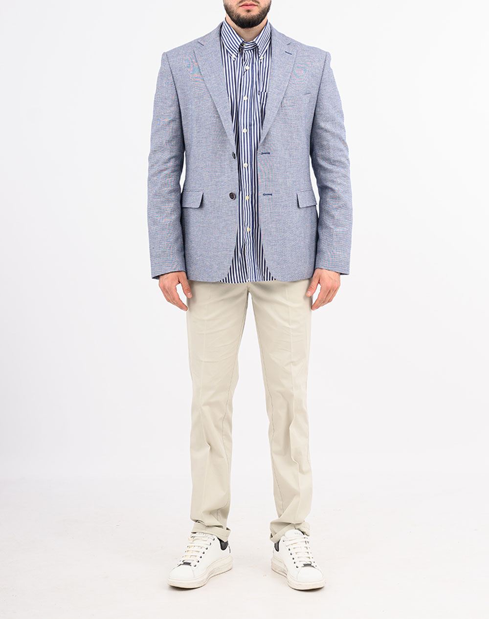 Lexton Σακακι 08 37 Mix Linen Jacket-Blue Blue ανδρικά ρούχα Πανωφορια Σακακια Politikos Shop Πολιτικός