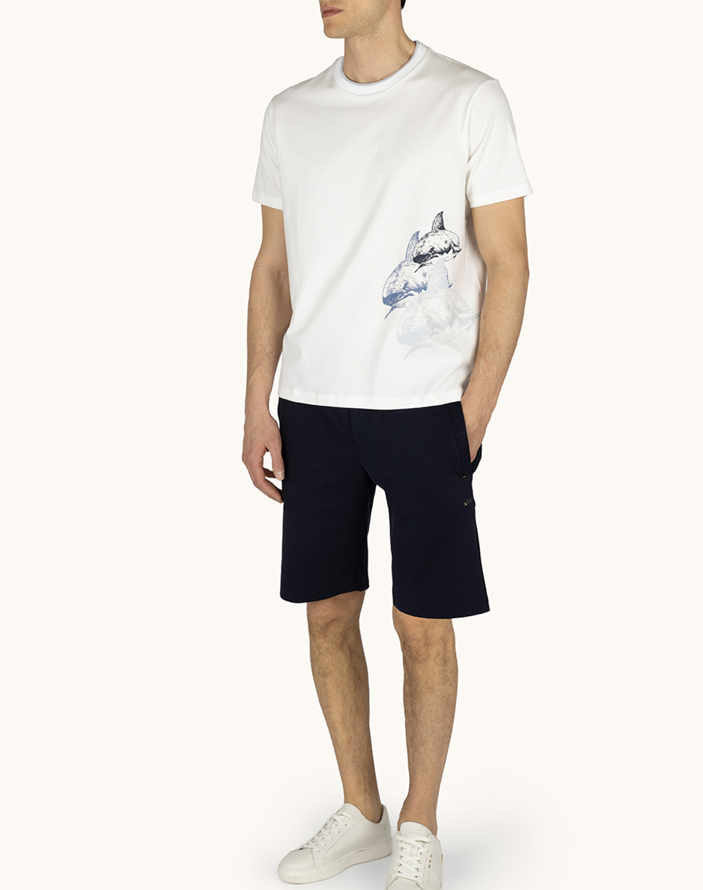 Paul Shark T-Shirt 26411060-108 Offwhite ανδρικά ρούχα μπλούζες Politikos Shop Πολιτικός