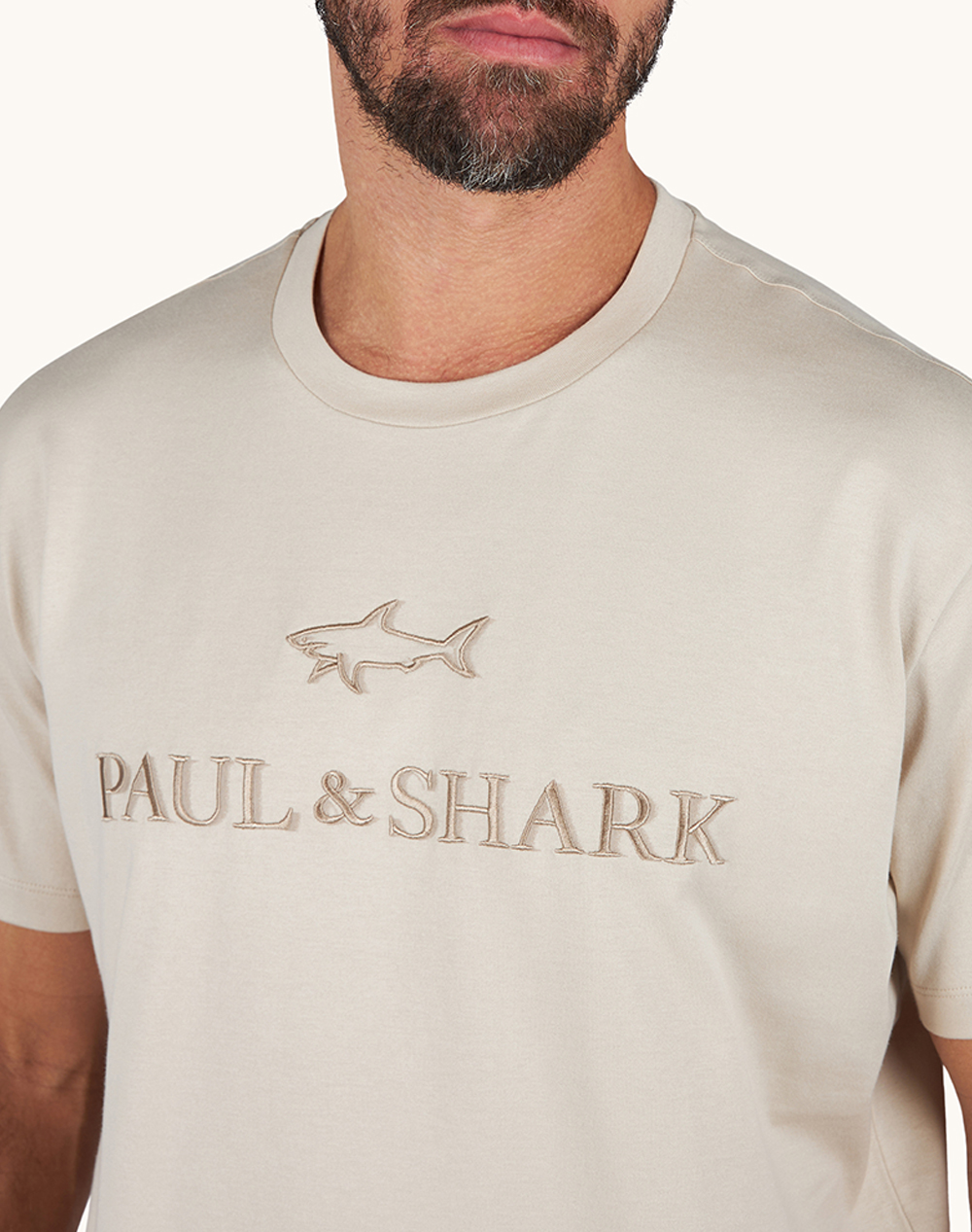 Paul Shark T-Shirt 26411012-3Xl-4Xl-348 Biege ανδρικά ρούχα μπλούζες Politikos Shop Πολιτικός