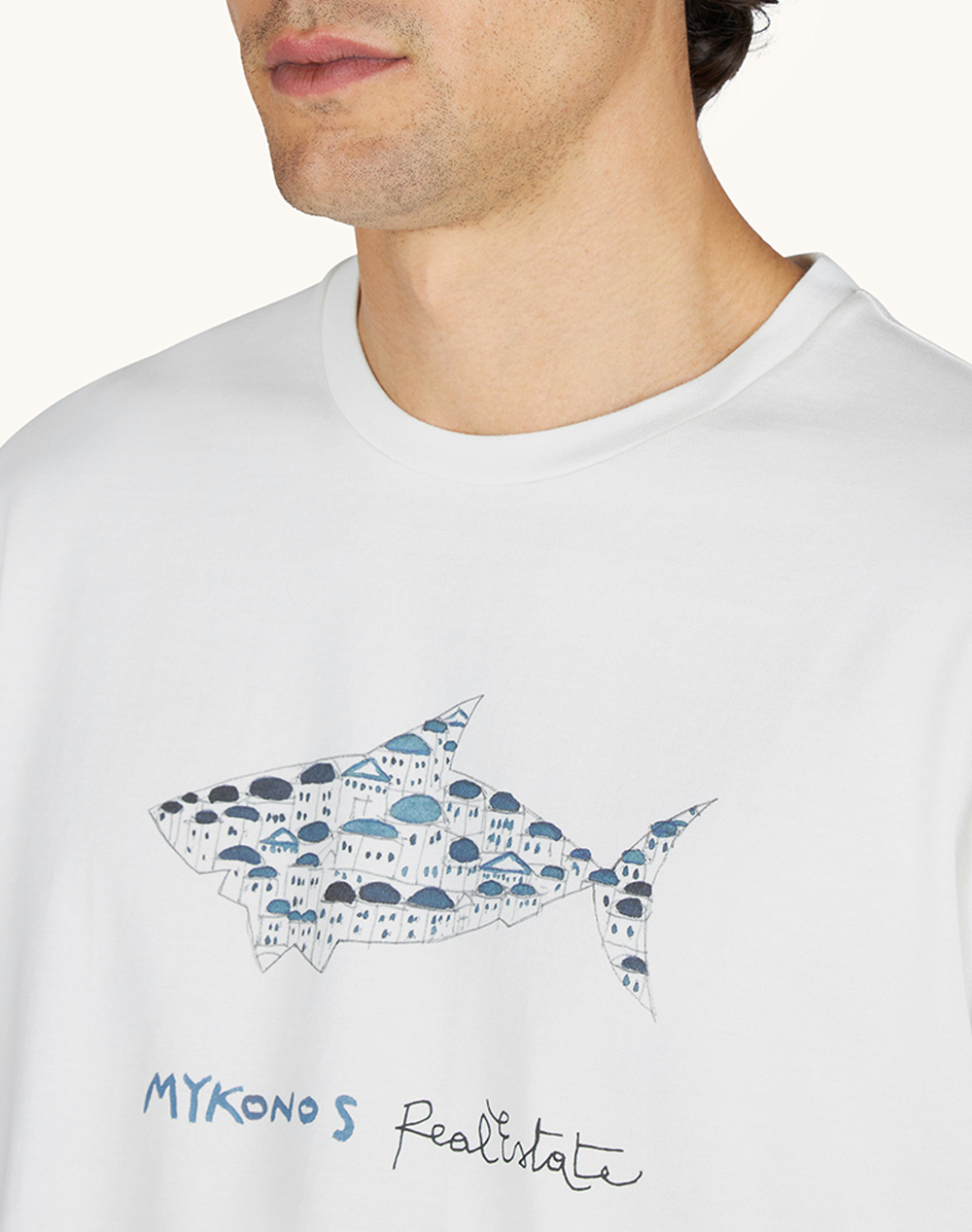 Paul Shark T-Shirt 26411039-108 Offwhite ανδρικά ρούχα μπλούζες Politikos Shop Πολιτικός