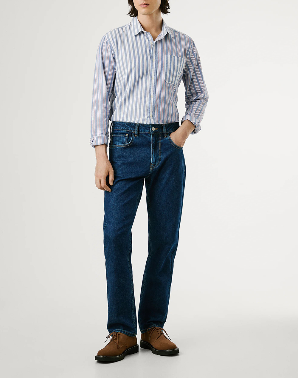 Pepe Jeans Essentials Tapered Stanley 32 Παντελόνι Ανδρικό Pm20839965Cb2-000 Denim Denimblue ανδρικά ρούχα παντελόνια Politikos Shop Πολιτικός