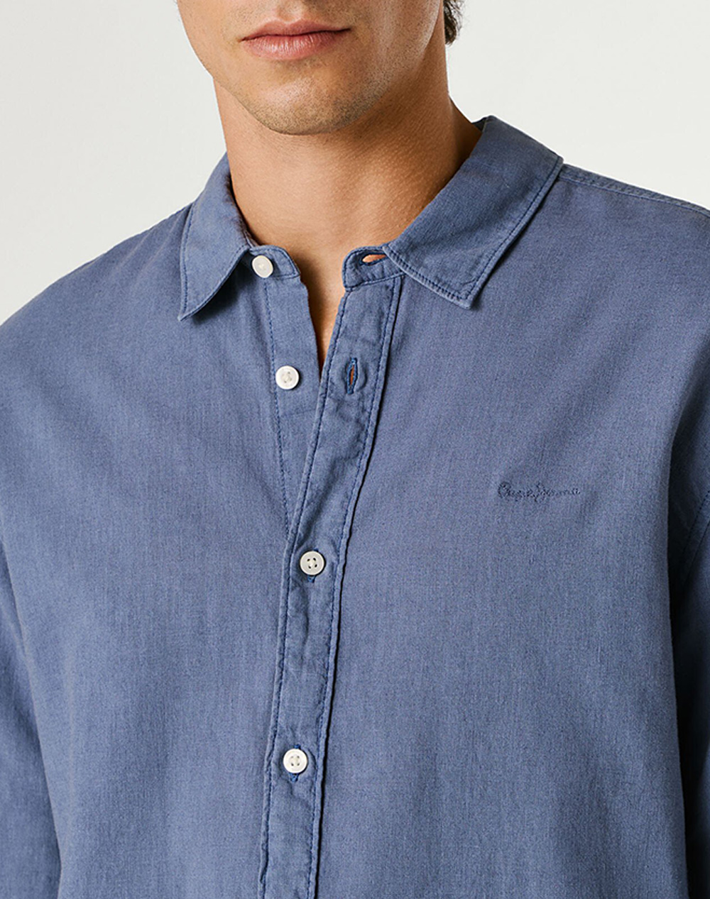 Pepe Jeans Essentials Payton Πουκαμισο Ανδρικό Pm3091192-576 Whsd Navy Bl Blue ανδρικά ρούχα πουκάμισα Politikos Shop Πολιτικός