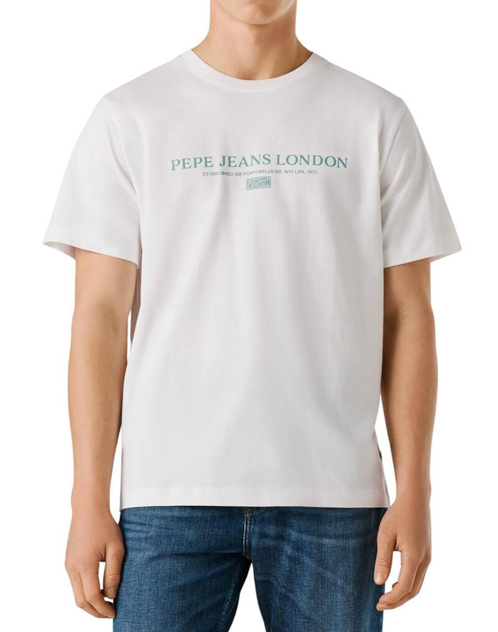 PEPE JEANS ESSENTIALS SUMMER SEASONAL LOGO TEE ΜΠΛΟΥΖΑ ΑΝΔΡΙΚΟ PM5010309-800/WHITE White