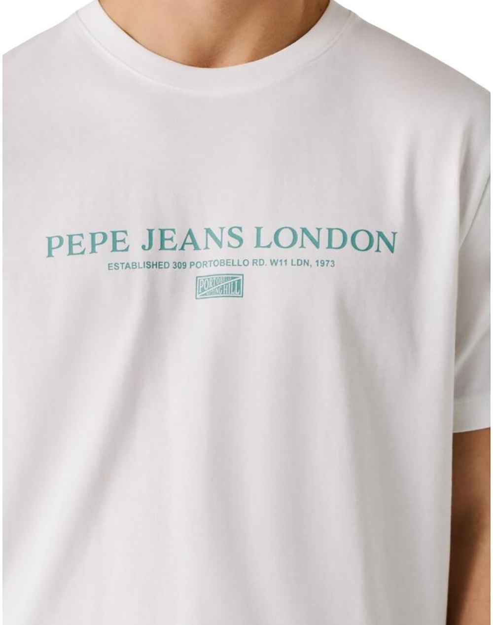 Pepe Jeans Essentials Summer Seasonal Logo Tee Μπλούζα Ανδρικό Pm5010309-800 White ανδρικά ρούχα μπλούζες T-Shirt Politikos Shop Πολιτικός