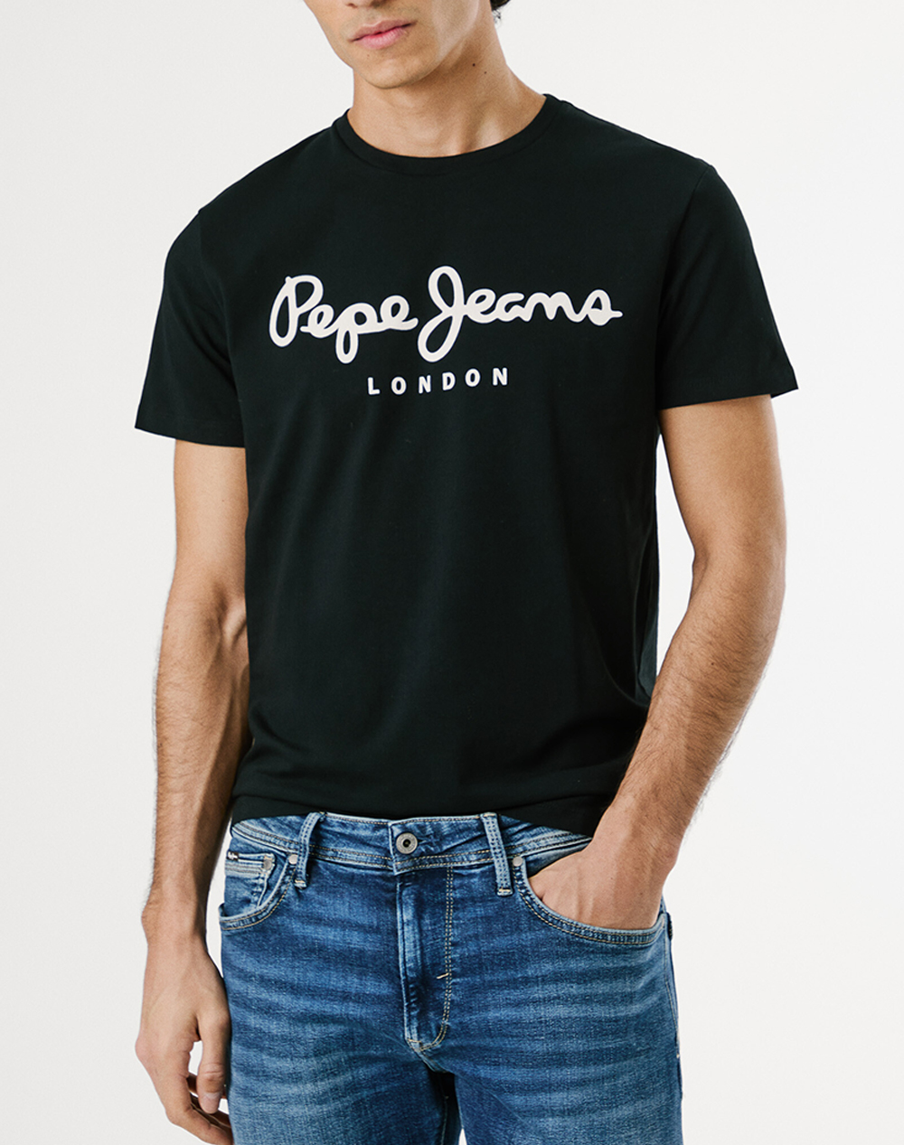 PEPE JEANS NOS DROP 2A ORIGINAL STRETCH N ΜΠΛΟΥΖΑ ΑΝΔΡΙΚΟ PM508210-999/BLACK Black